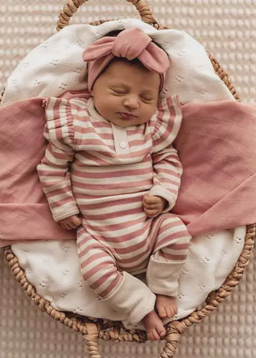 Rose Stripe Organic Growsuit