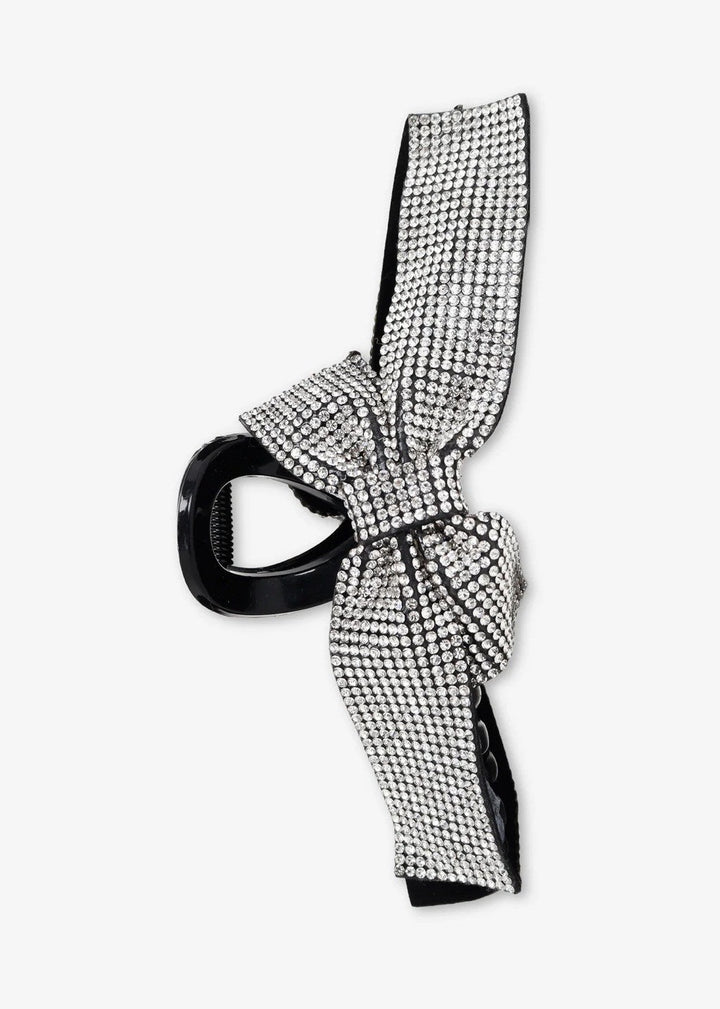 Rhinestone Bow Claw Clip