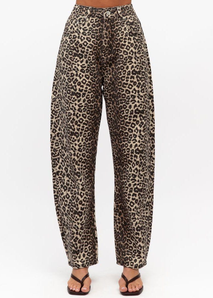 Leopard Barrel Jean