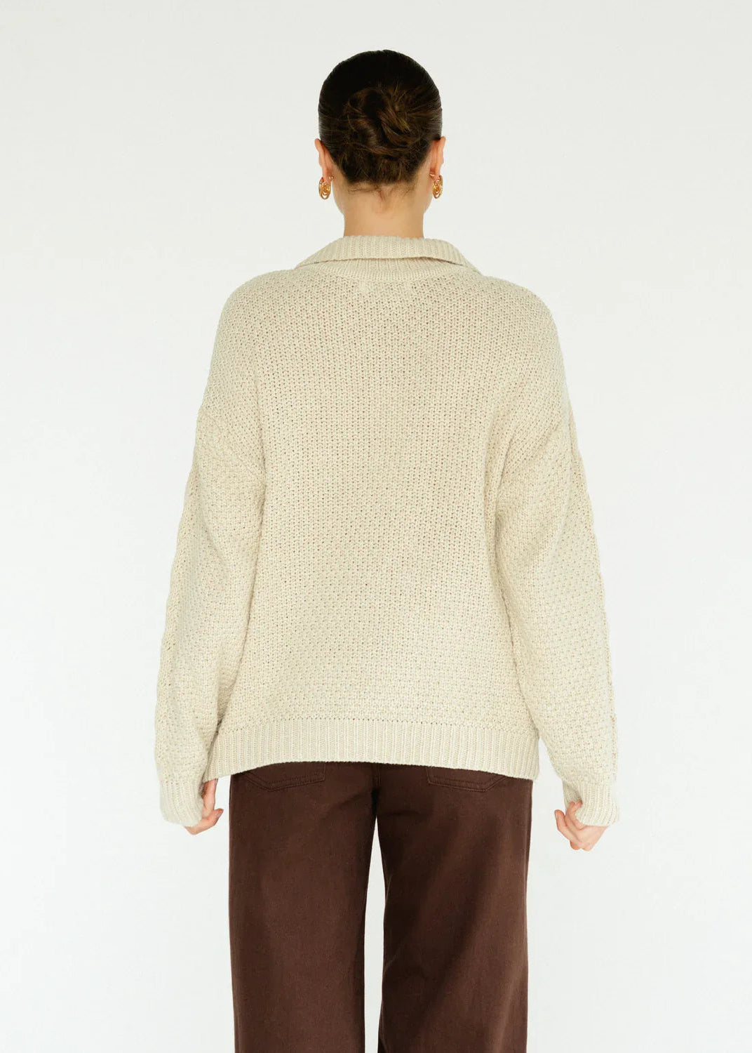 Cypress Zip Neck Jumper Cream