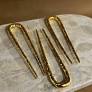 Louise Hammered French Hair Pin - Gold