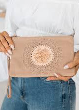 Aloha Tassel Clutch - Light Tan