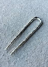 Louise Hammered French Pin in Silver