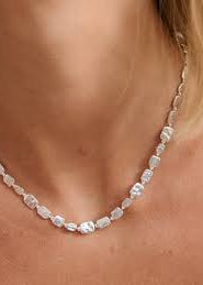 Hammered Plate Sterling Silver Plated Necklace