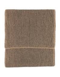Arista Recycled-Polyester Ribbed Knit Scarf  Beige /Charcoal