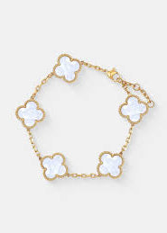 CHARLOTTE 18K Gold Plated Bracelet White