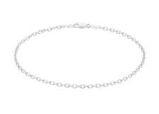 S/S Oval Belcher Diamond Cut Anklet