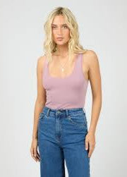 Washed Rib Lace Tank