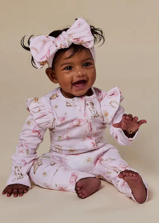 Boots & Bows Organic Snugglesuit Convertible Romper with Frill
