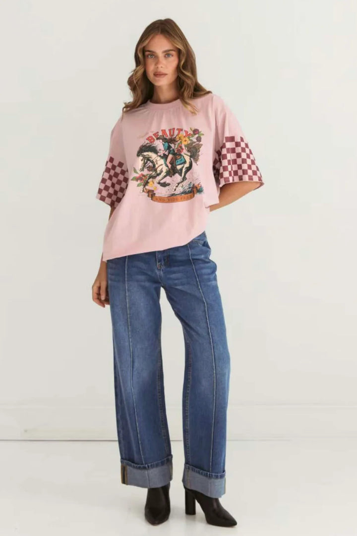 Paper Heart Saddle Up Beauty Tee Pink