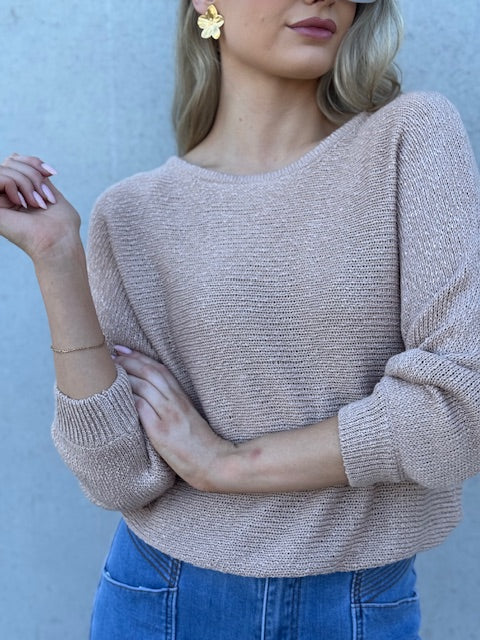 Tape Boat Knit Nude