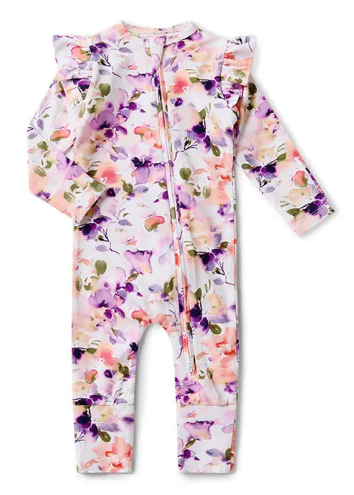 Blushing Beauty Organic Snugglesuit Convertible Romper with Frill