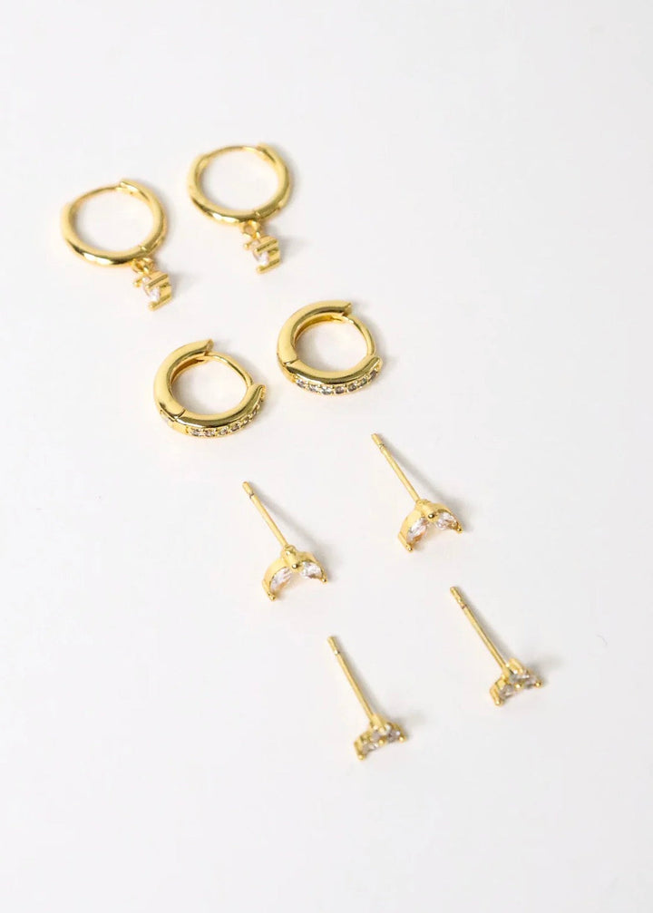 Summer 18k Gold Plated Stacker Earring Set