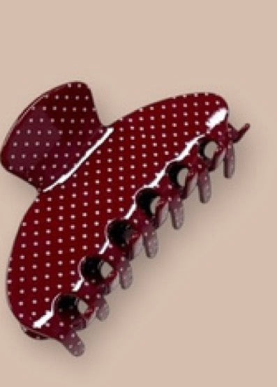 Polka Dot Claw Clip Cherry
