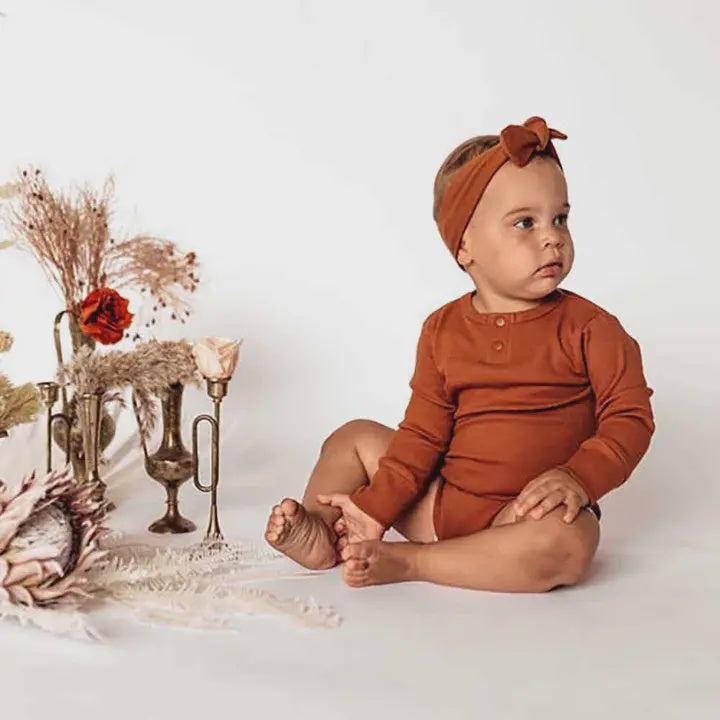 Biscuit Long Sleeve Organic Bodysuit