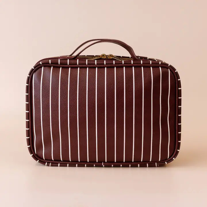 Merlot Pinstripe Cosmetic Bag