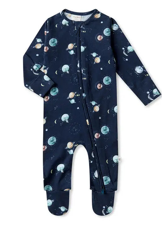 Milky Way Organic Snuggle Sleepsuit Zip Footie