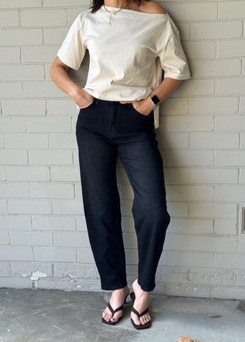Country Denim Mid Barrel Jean Black