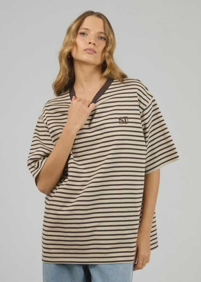 Foundation Stripe Tee Chocolate