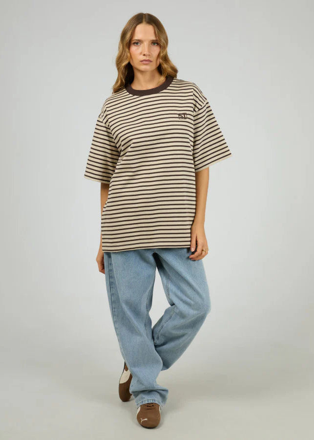 Foundation Stripe Tee Chocolate