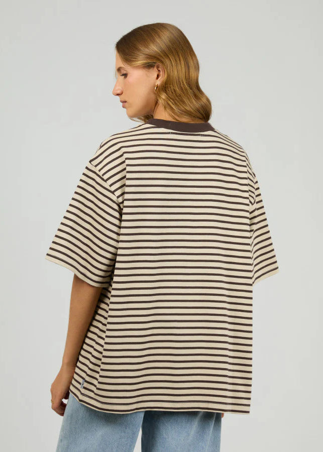 Foundation Stripe Tee Chocolate