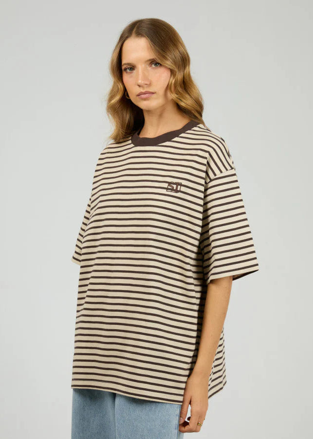 Foundation Stripe Tee Chocolate