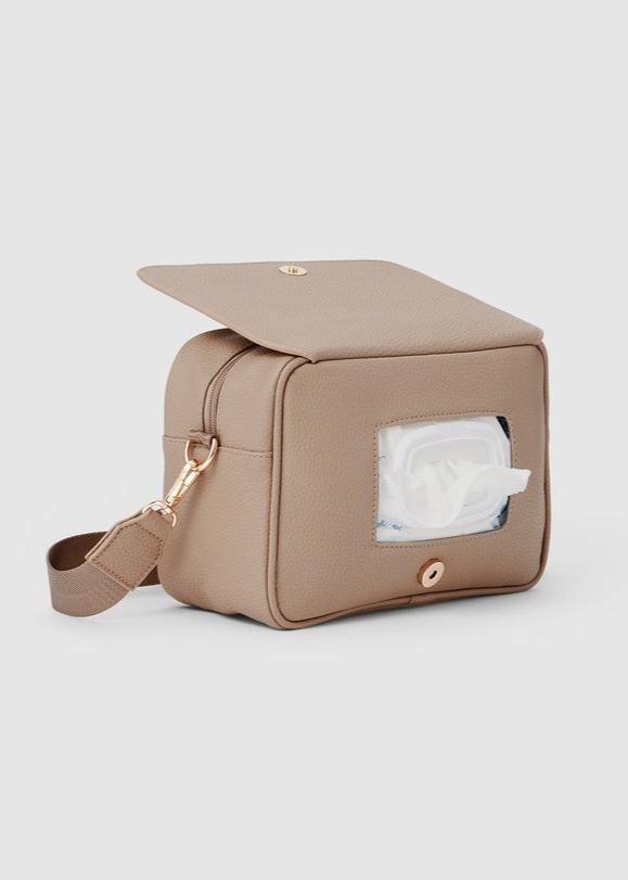 Harper Cross Body Baby Bag Natural Pebble