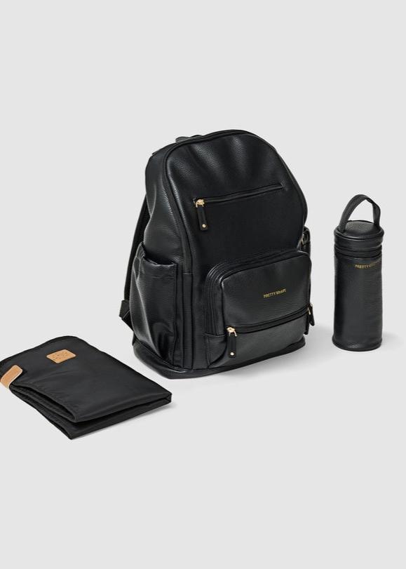 Chloe Backpack / Nappy Bag Black Pebble