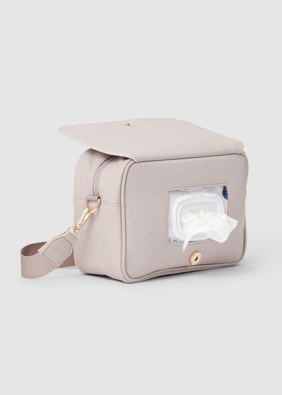 Harper Cross Body Baby Bag Stone Pebble