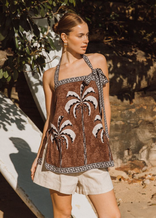 Tropical Mosaic Halter Top