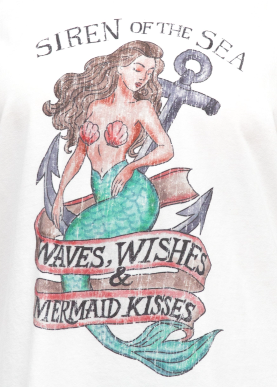 Siren of the Sea L/S Tee White
