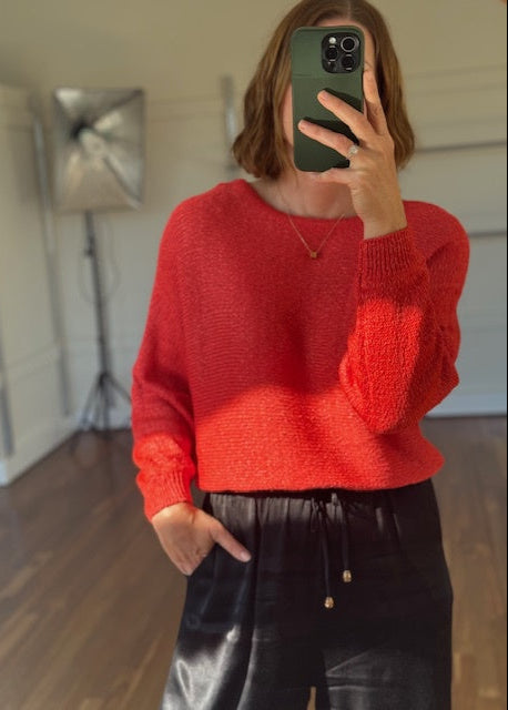 Tape Boat Knit Red