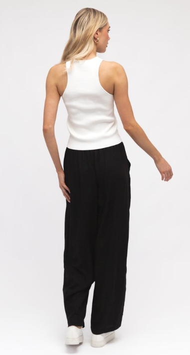 Linen Luxe' Weekender Pant Black