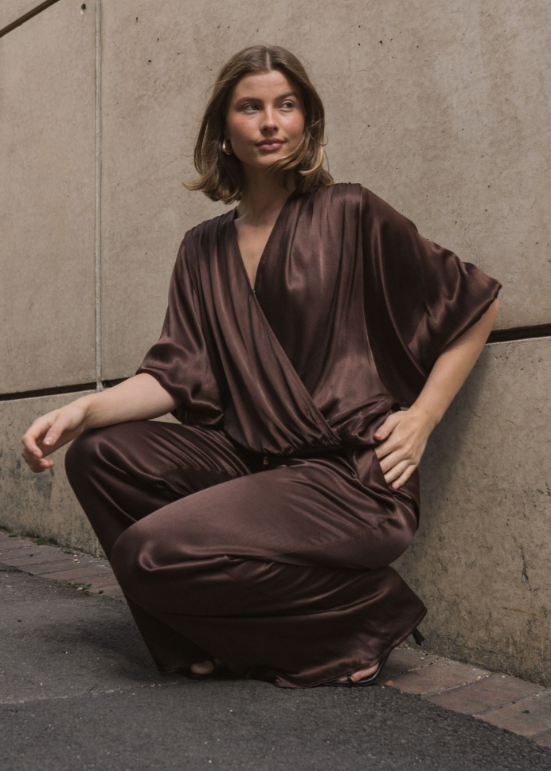 Hera Drape Top Chocolate