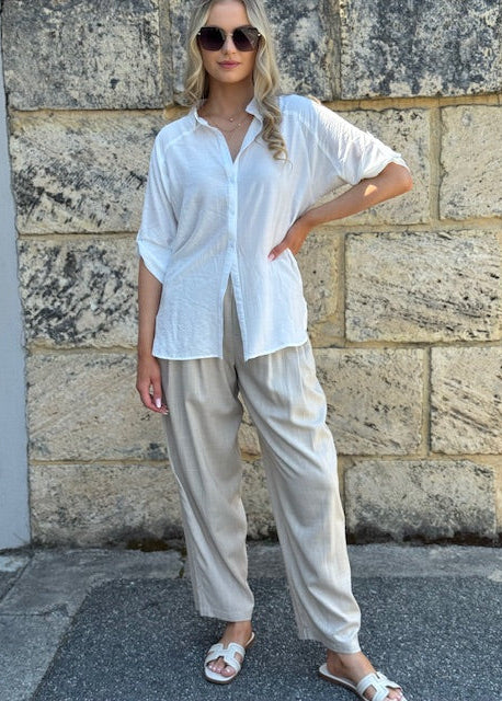 Linen Luxe' Weekender Pant Natural