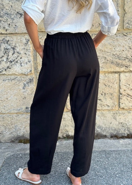 Linen Luxe' Weekender Pant Black