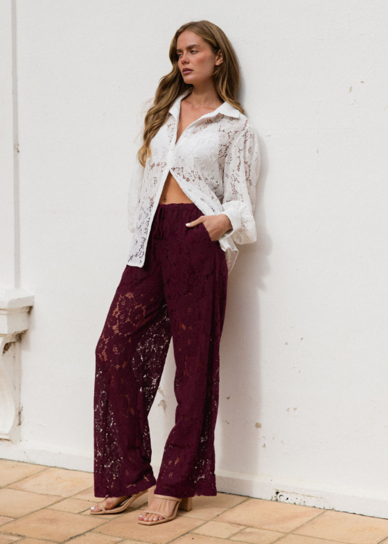 Rosie Lace Shirt  White