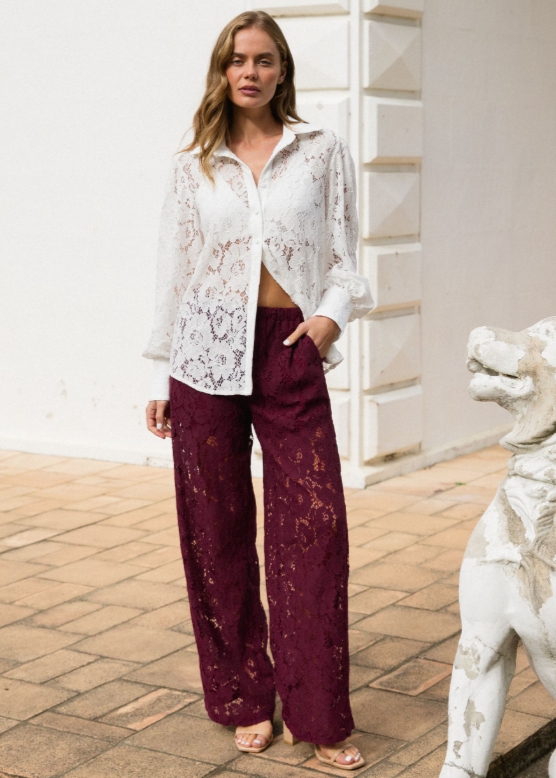 Rosie Lace Shirt  White
