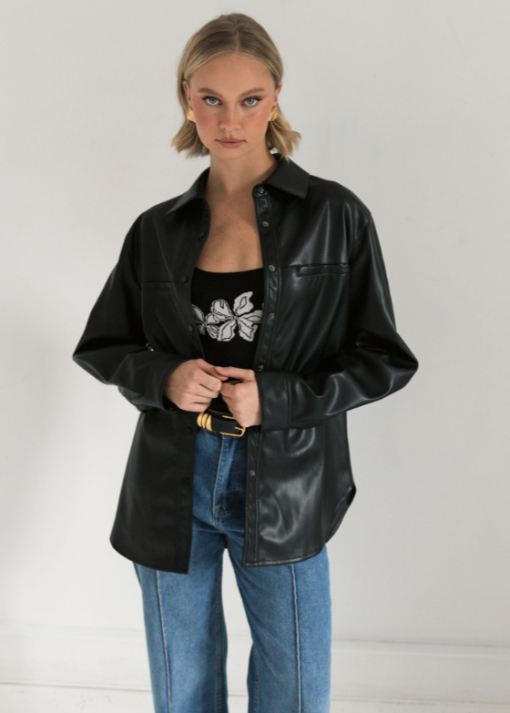 Hard Rock Leatherette Shacket