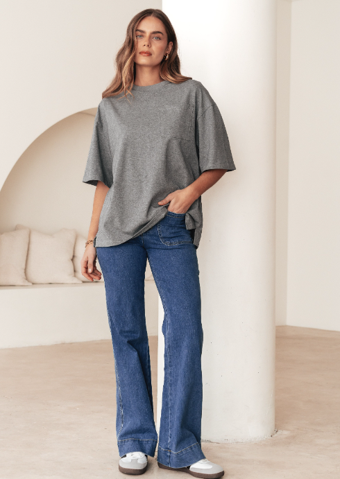 Carlo Oversized Boyfriend Tee Grey