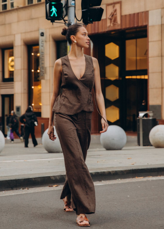 Echo Wrap Linen Vest