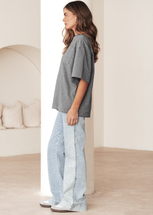 Carlo Oversized Boyfriend Tee Grey