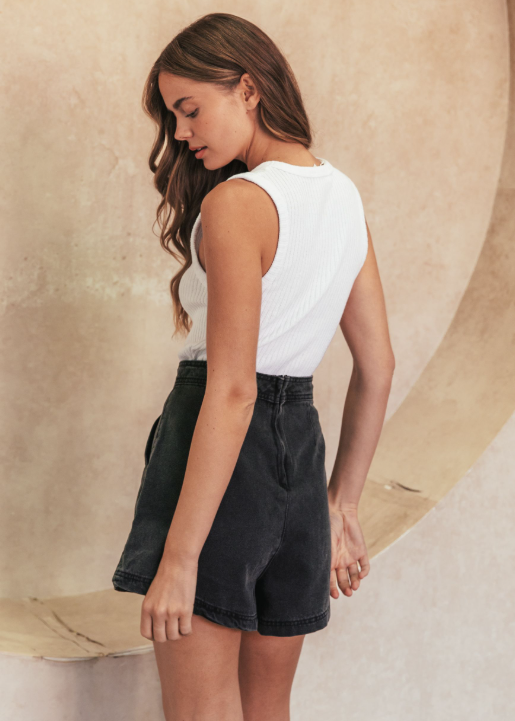 Eddie Denim Skort Black