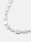 Hammered Plate Sterling Silver Plated Necklace