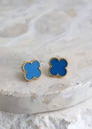 CHARLOTTE Earrings in 18K Gold Plated Blue