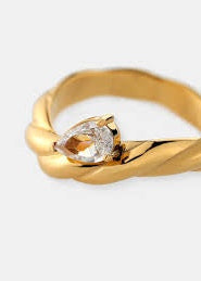 Liora Drop Crystal 18K Gold Plated Ring