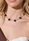 CHARLOTTE 18K Gold Plated Necklace Black