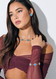 CHARLOTTE Earrings in 18K Gold Plated Blue