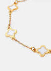 CLOVER 18k Gold Plated Bracelet White