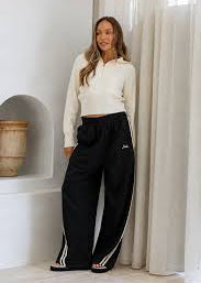 Peach & Parla Barrel Track Pant Black